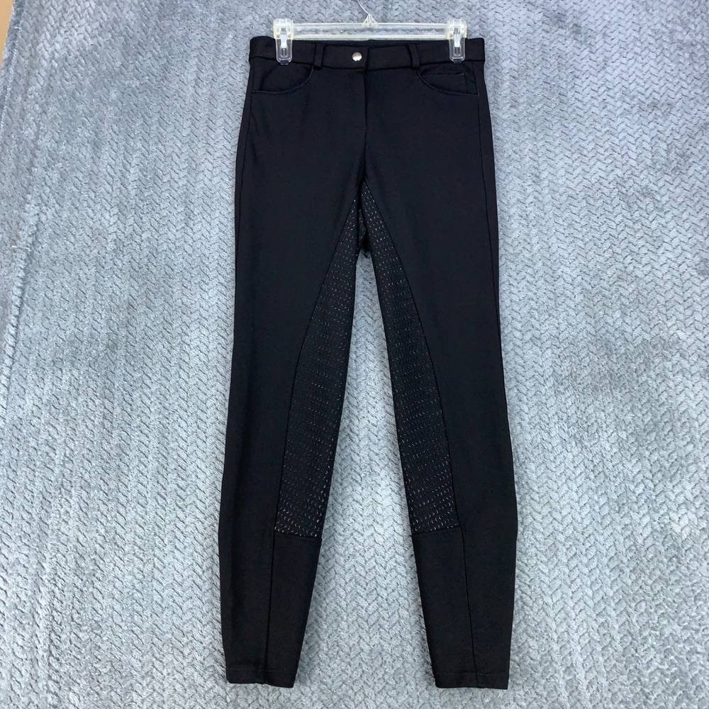 HR Farm Breeches Women 28 Black Silicone Full Seat Horseback Riding Pants